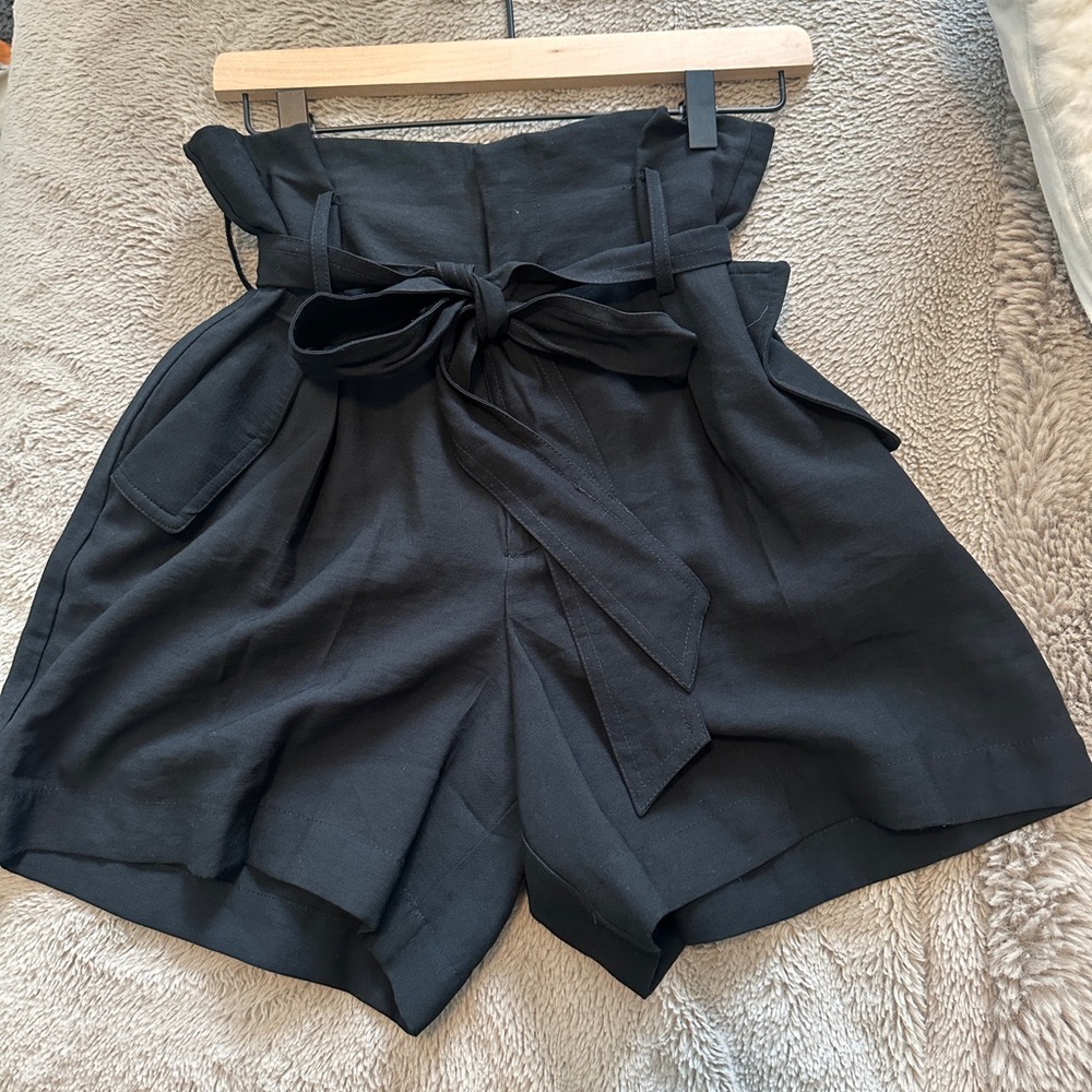 a new day Black High Waist Women's Shorts with Bow